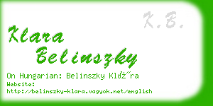 klara belinszky business card